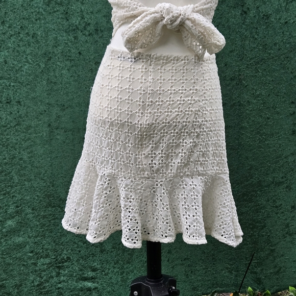 Bardot White Mini Dress with Ruffle Hem - Picture 8 of 14